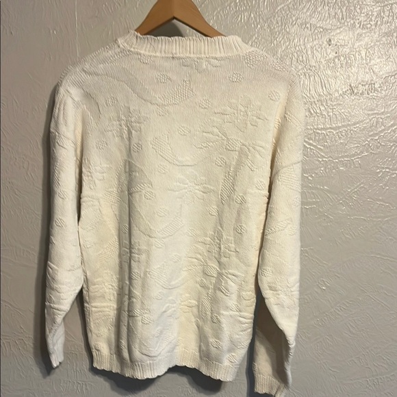 United States Sweaters 100% Cotton Cream Crewneck Sweater Large - Picture 5 of 5